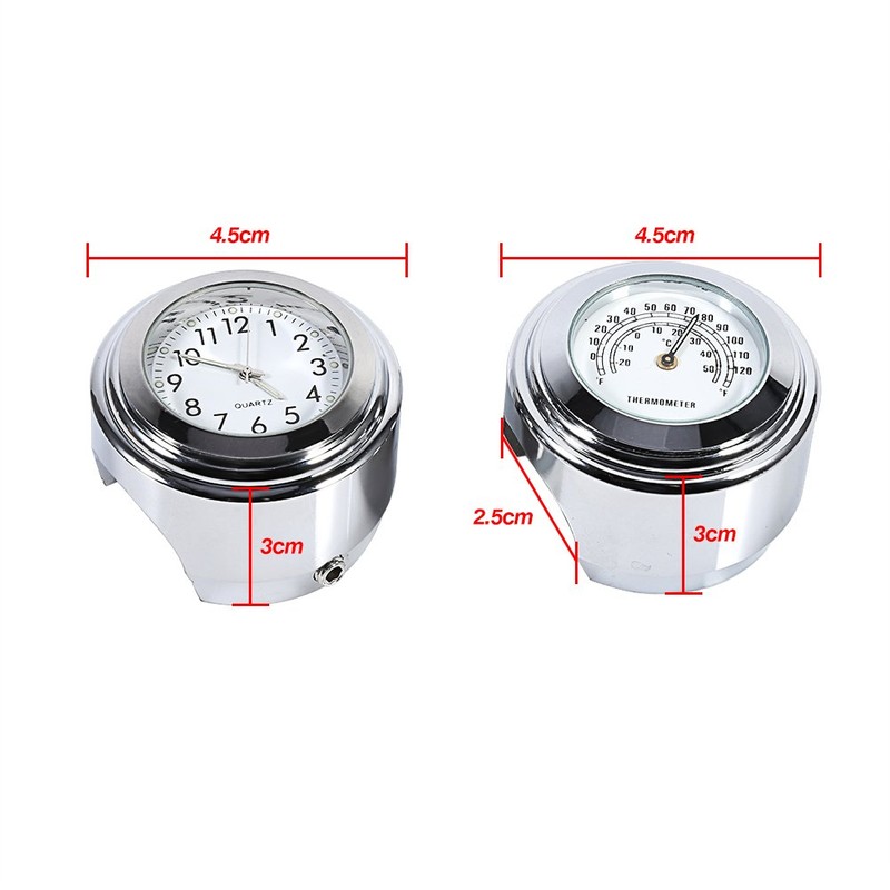 Qiilu Motorcycle Clock, 7/8" 1" Motorcycle Clock Handlebar Motorcycle Handlebar