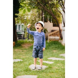 VAENAIT BABY Boys Girls Sun Protection Rashguard Long Sleeve Swim L.Diving Stoneblue S