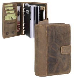 Greenburry A6 Leather Diary (14 x 19.5 cm) Brown Vintage Look with System Insert Plus Calendar 2024