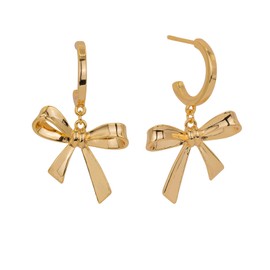 KEYUN Gold Plated Earrings for Women Trendy Bow Dangle 18K Plated Fashion Gold Statement Earrings Jewelry for Women, Stainless Steel, No Gemstone