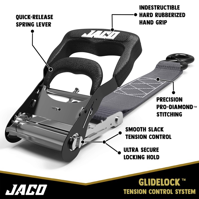 JACO Heavy Duty Ratchet Straps - 1.6 inch x 8