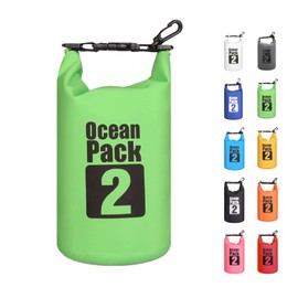 MORAINJAY 2024 New Dry Bag Waterproof Bag, 2L/5L/10L/15L/20L/30L Waterproof Pack Sack with Adjustable Shoulder Strap, Waterproof Backpack, Waterproof Duffel Bag for Swimming, Green, luggage tag