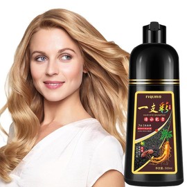 Instant Golden Brown Hair Dye Shampoo - 3-in-1 Formula for Quick, Natural Gray Coverage in 10-15 Minutes, 16.9 Fl Oz - Color: blonde brown
