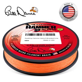 KastKing Hammer Alpha 9 Braided Fishing Line, Orange, 30LB, 150Yds, 9 Strands