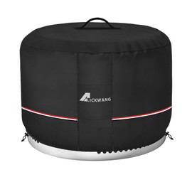 Fire Pit Cover for Solo Stove Bonfire,600D Tear-Resistant Heavy Duty Durable 100% Waterproof 20-22 Inch Smokeless Fire Pit Cover, Patio Weatherproof Gas Fire Pit, Black 22"x16"