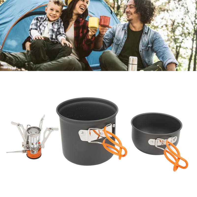 Camping Cooking Set Alumine Strong Bearing Food Grade Portable Stove