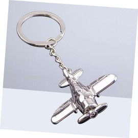 SUPVOX Silver Metal Plane Keychain with Aircraft Pendant Decoration, Unisex-Adults Keychain