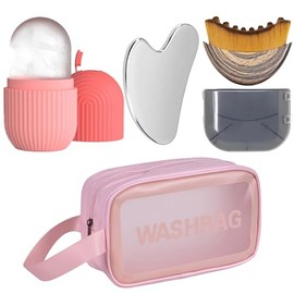 GUIBELL Set de Cepillo Facial Drenaje Linfático con Herramienta Gua Sha