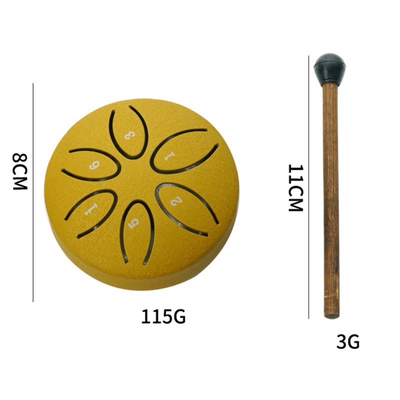 Mini Steel Tongue Drum 6 Notes 3 Inches Rain Drum