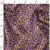 Soimoi Purple Moss Georgette Fabric Leopard Animal Skin Printed Fabric