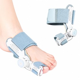 Bunion Corrector, Grey Adjustable Big Toe Straightener with Rotary Dial Toe Alignment Splint, Breathable Hallux Valgus Support Brace for Women Men, Home Rest & Light Daily Wear