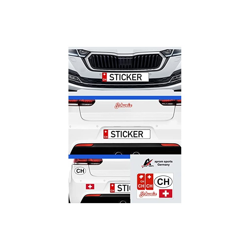 Daged Switzerland Sticker Card 5 Pieces – Foreign License Plate