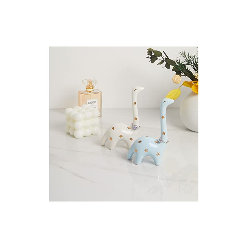 PUDDING CABIN Soporte para anillo azul de dinosaurio, soporte para