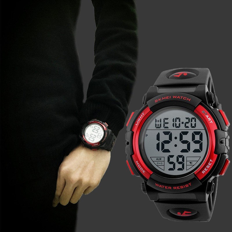 Timever Digital Wrist Watch, Men's, Waterproof, w/Stopwatch, LED, Running Watch,
