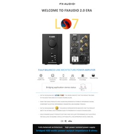 FX-Audio- L07 Stereo Audio Amplifier 200W x2 MA5332MS 2 Channel Class D Power Amp Bridgeable BTL 400W Hi-Fi Fully Balanced Amp for Passive Bookshelf Desktop Speakers Home Theater