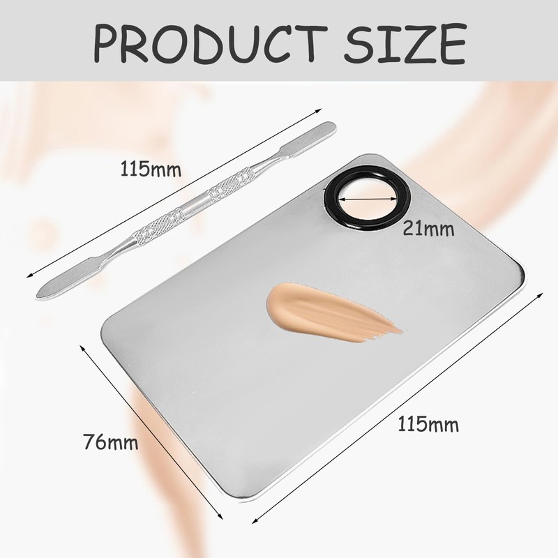 DHWEKU Makeup Mixing Palette Makeup Palette Stainless Steel Mixing Palettes