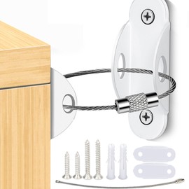 Furniture Fall Prevention Goods, Earthquake Stopper, Load Capacity 330.7 lbs (150 kg), 2/6/10 Piece Set, Earthquake Prevention Goods, Stainless Steel, Load Capacity 330.7 lbs (150 kg), Furniture Fall