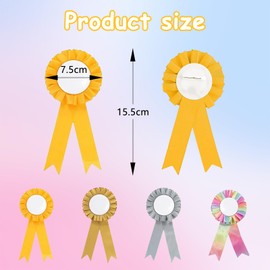 Pack of 6 Rosettes for Winners Tournament Bows Tournament Bow Horse Fun & Vibrant Hobby Horse Rosettes for Horse Accessories Sports Events Talent Shows (Yellow, Grey, Brown, Rainbow Colours)