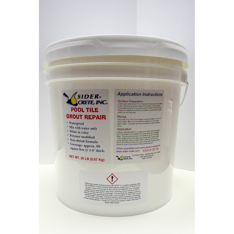 Sider Pool Tile Grout Repair - 20 lb - White