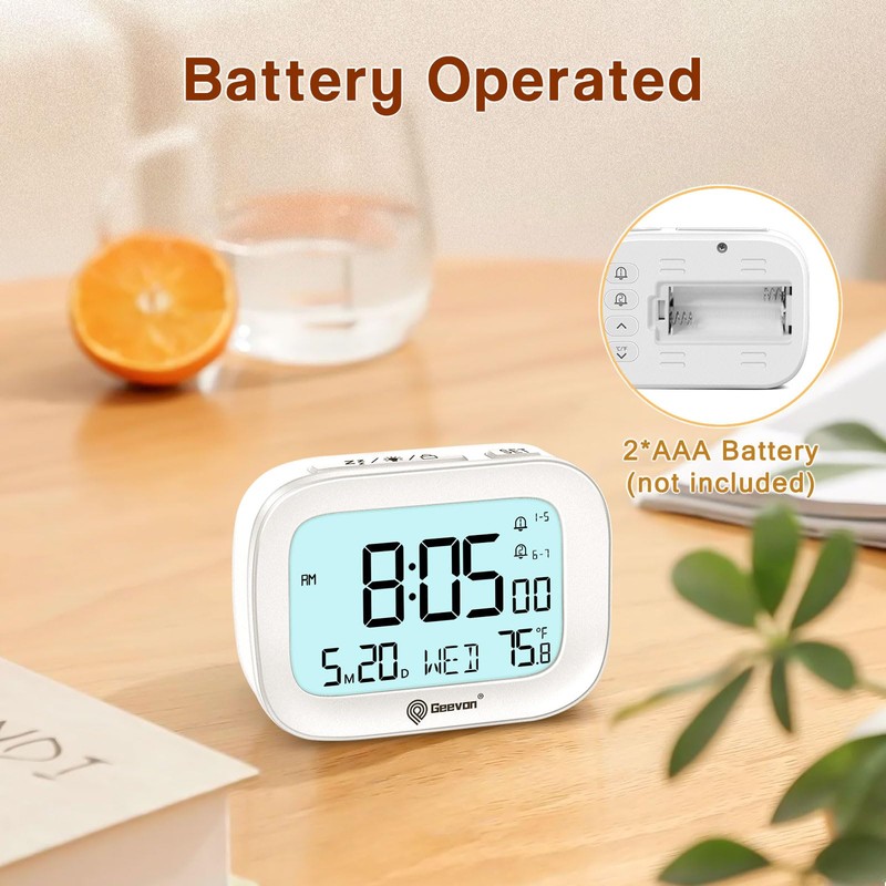 Geevon Small Travel Alarm Clock, Digital Alarm Clocks for Bedrooms