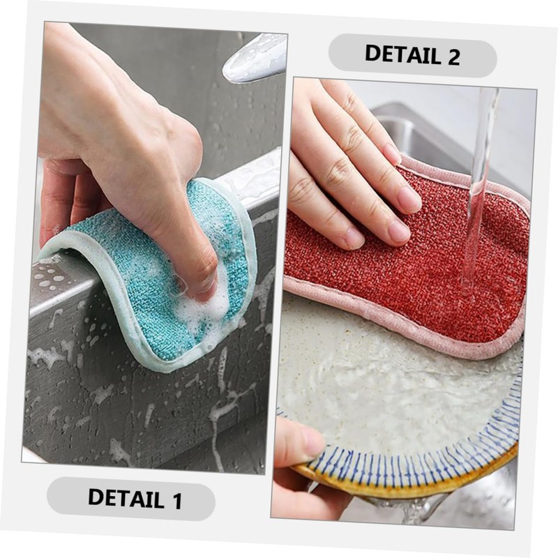 Healeved 2sets Multi-Purpose Kitchen Dishwasher Scourers Non Scratch Black Sponge
