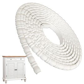 Flexible Bead Molding Trim, 10ft White Wall Molding Trim Peel and Stick Roll Flexible DIY Decorative for Mirror Frame Border Cabinets Ceiling Bathroom Wall Edge