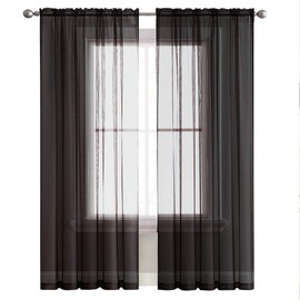 SpaceDresser - Paneles de cortina de gasa transparente con bolsillo para barra de tratamiento de ventana para cocina, recámara, sala de estar, cortinas de filtrado de luz solar, decoración semi del