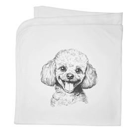 Azeeda 'Toy Poodle Portrait' Cotton Baby Blanket/Shawl (BY00039886)