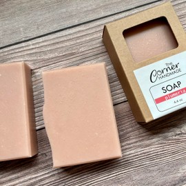 Plumeria Soap Bar by The Corner Handmade, Rose Kaolin Clay Soap Bar, Floral Soap