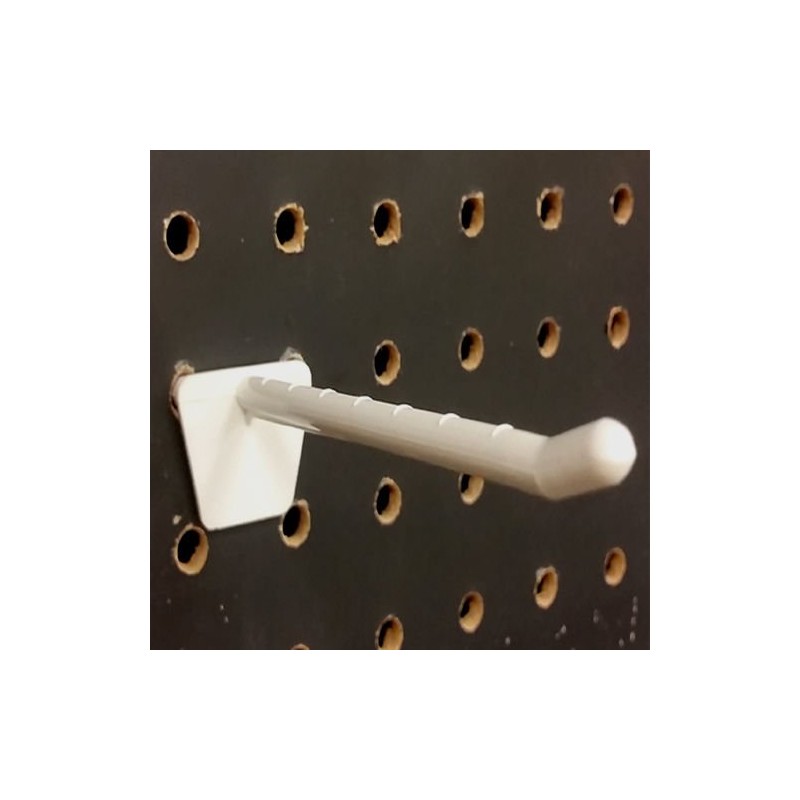 4" Plastic Economy Peg Hooks for Slatwall and Pegboard, Off-White