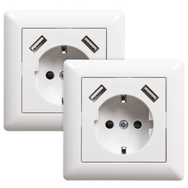 Sasudose Sockets with USB, white