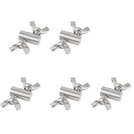 5 Pcs Wire Rope Clips, Stainless Steel 304 Hole Wire Rope Clamp with Wing Screws, Silver, 3mm