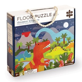 Petit Collage Floor Puzzle Dinosaur Kingdom 24 Pieces | Large Puzzle for Kids | Completed Dinosaur Puzzle Measures 18” x 24” | Makes a Great Gift Idea for Ages 3+