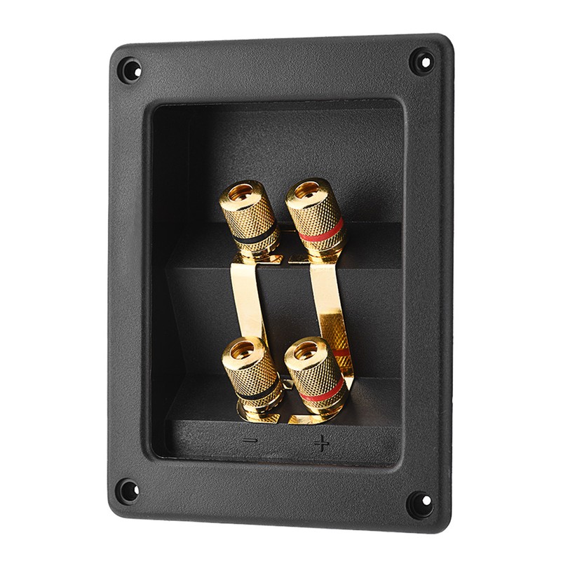 4 Copper Binding Post Terminal Cable Connector Speaker Terminal Box