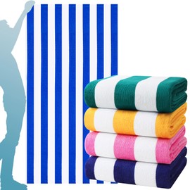 4 Packs Extra Large Beach Towel Bath Towel 72*40 Set Oversized Soft Absorbent Microfiber Terry Blanket NOT Cotton Mexico Costa Rica Bahamas Punta Cana Trip Must Have Water Park Vacation Essentials