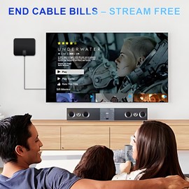 TV Antenna, Indoor Digital TV Antenna Supports 4K1080, Easy to Install, 360 ° Signal Reception, 800 Miles+Reception, Suitable for Various high-Definition Digital Television