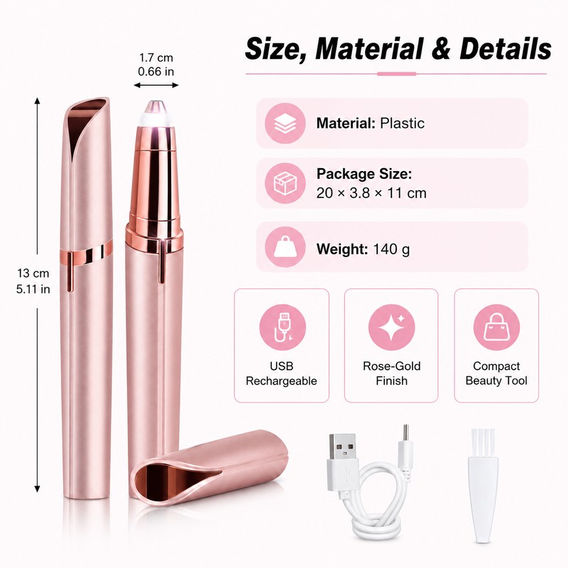 Electric Eyebrow Trimmer for Women – Portable Facial Hair Remover