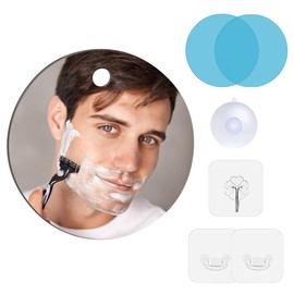 COTIACCV Espejo para Ducha, Espejo para Regadera, Espejo Antivaho con Gancho y Ventosa, Material Acrílico es Impermeable e Inastillable, Perfecto para su Uso en Cuarto de Baño.(Redondo)