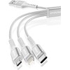 Charging Cable 3 in 1 Silver, 11.8 inches (30 cm)