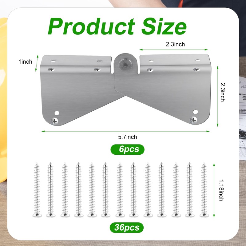 6pcs Gutter Extension Hinge, Stainless Steel Downspout Extension Hinge Zip