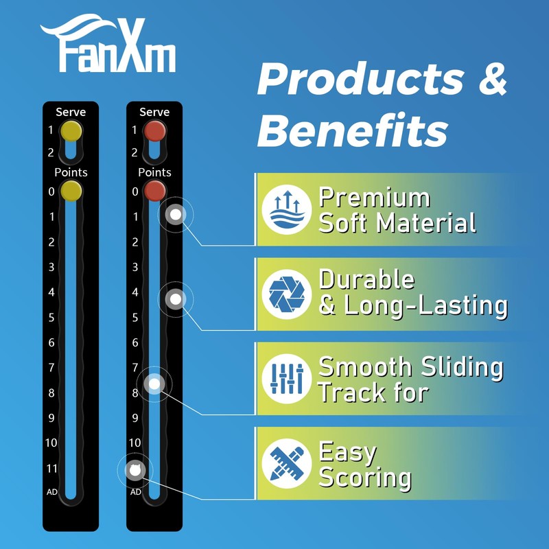 FanXm Pickleball Score Keeper for Rackets Paddles, Mini Lightweight Scorekeeper,