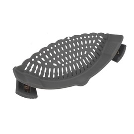 Norhogo Silikon-Sieb mit Schnappverschluss, Nudelsieb für die Küche Hitzebeständiges Nudelsieb aus Silikon, freihändig verwendbar für alle Schüsseln und Töpfe Grau