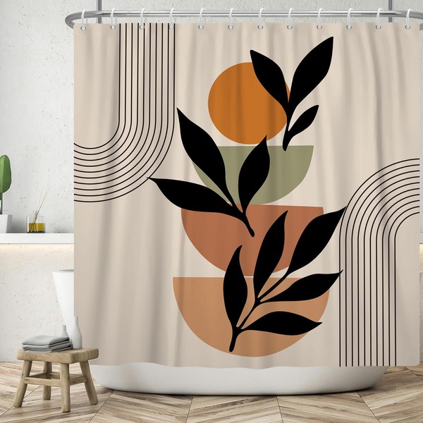 ASDCXZ Boho Shower Curtain 180 x 180 cm, Modern Abstract