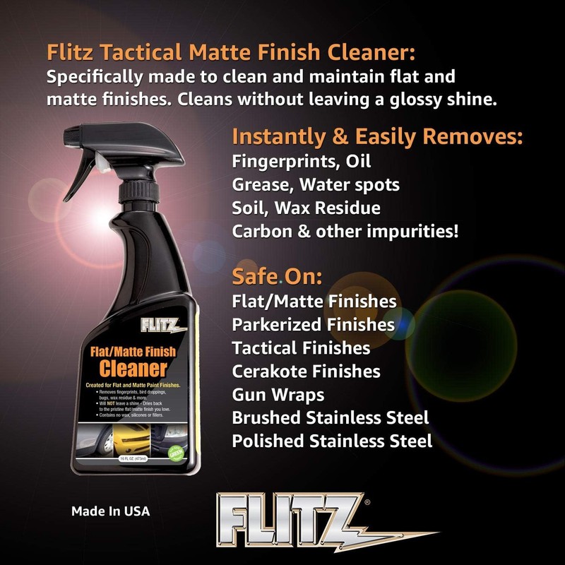 Flitz Flat Matte Finish Cleaner - 16oz Bottle of USA-Made