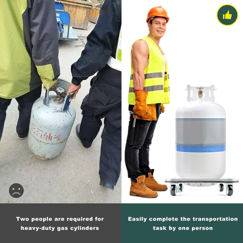 304 Movable Propane Cylinder Base,Propane Tank Stand Dolly with Brake