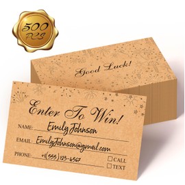 500 PCS Raffle Tickets, Enter to Luck Entry Form Cards with Space for Name, Email Address, Phone Number for Contest, Raffles, Ballot Box, 50/50, Auction (3.5” x 2”, Kraft Style)