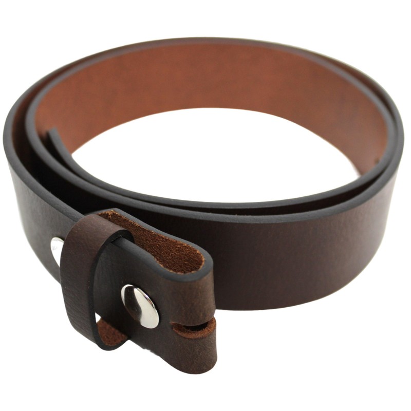 Genuine Leather Press Stud Belt Strap without Buckle. For Interchangeable
