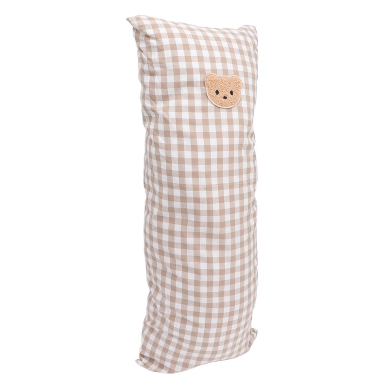 Cotton Baby Side Sleep Pillow Cute Plaid Bear Embroidery Pattern