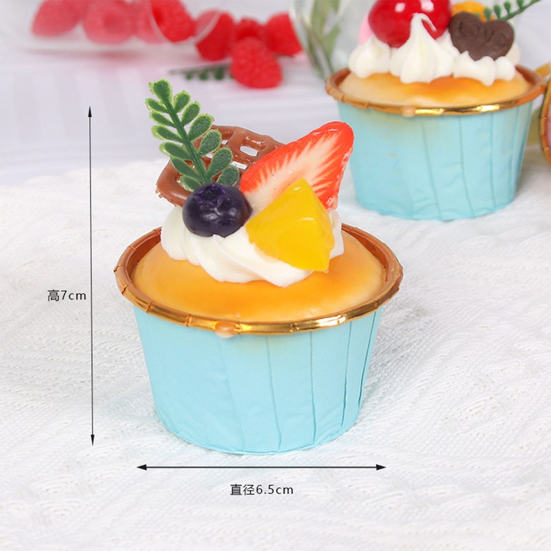 6Pcs Artificial Fake Cupcake Decorative Simulation Cupcake Model for Display