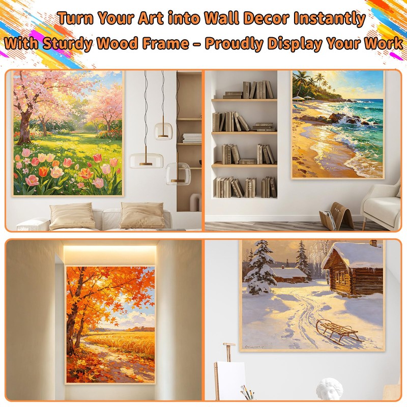 2 Pack 24 x 36 inch Floater Frame Canvas –Gallery